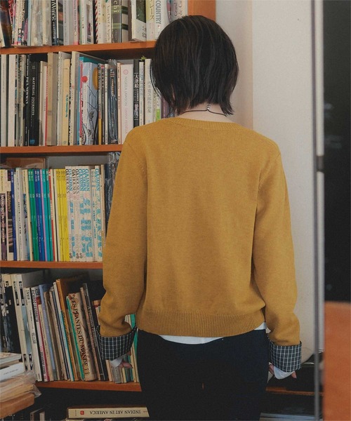 miette(ミエット)の「シャツレイヤード風クルーネックニットカーディガン(カーディガン/ボレロ・レディース・グレー/ブラウン/マスタード・FREE)」の20枚目の写真