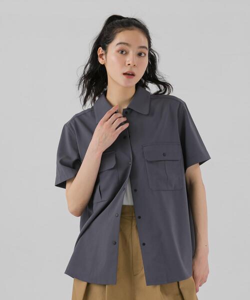 EKAL(エカル)の「SMOOTH WOOLY LIKE サファリシャツ(シャツ/ブラウス・レディース・チャコールグレー/ネイビー/ライトグレー・ONE)」の22枚目の写真