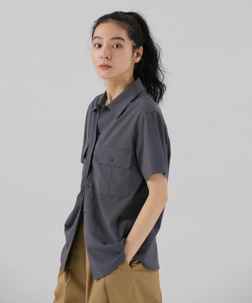 EKAL(エカル)の「SMOOTH WOOLY LIKE サファリシャツ(シャツ/ブラウス・レディース・チャコールグレー/ネイビー/ライトグレー・ONE)」の20枚目の写真
