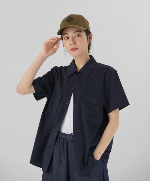EKAL(エカル)の「SMOOTH WOOLY LIKE サファリシャツ(シャツ/ブラウス・レディース・チャコールグレー/ネイビー/ライトグレー・ONE)」の14枚目の写真