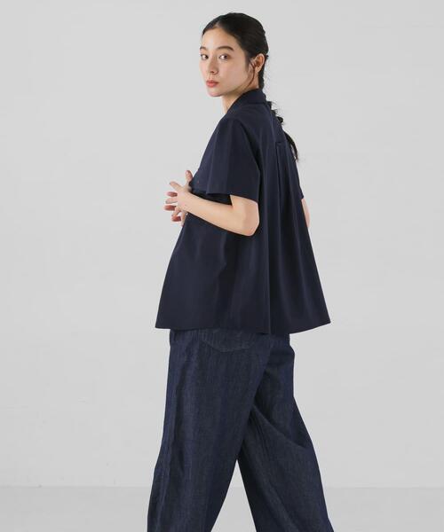 EKAL(エカル)の「SMOOTH WOOLY LIKE サファリシャツ(シャツ/ブラウス・レディース・チャコールグレー/ネイビー/ライトグレー・ONE)」の9枚目の写真