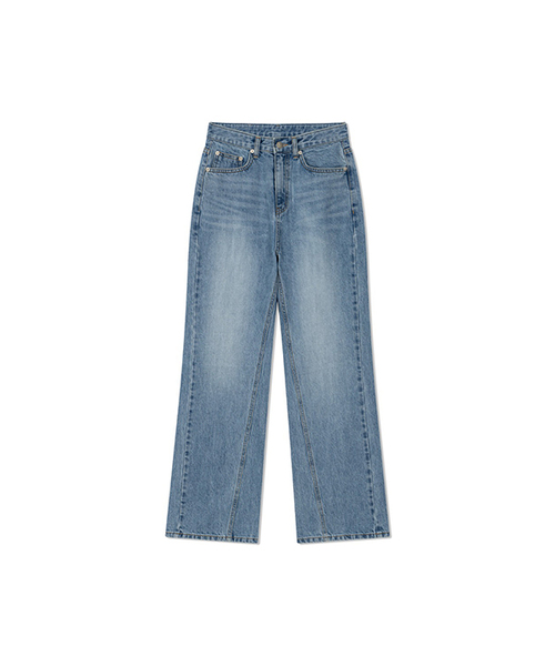 Yuje(ユジェ)の「CUT OUT DENIM 002(Light Blue, 3size)(デニムパンツ・レディース・その他・LARGE/MEDIUM/SMALL)」の1枚目の写真