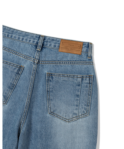 Yuje(ユジェ)の「CUT OUT DENIM 002(Light Blue, 3size)(デニムパンツ・レディース・その他・LARGE/MEDIUM/SMALL)」の17枚目の写真