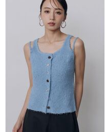ランダムボタンニットタンク　夏服