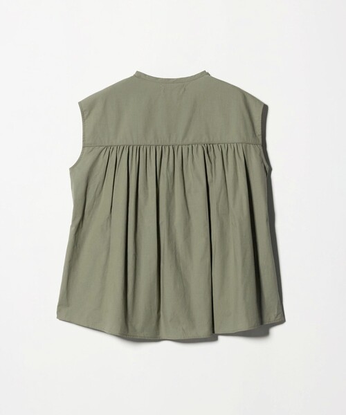 A DAY IN THE LIFE UNITED ARROWS(アデイインザライフユナイテッドアローズ)の「コットンギャザー スキッパー ノースリーブブラウス<A DAY IN THE LIFE>(シャツ/ブラウス・レディース・オフホワイト/オリーブ/ネイビー・FREE)」の9枚目の写真