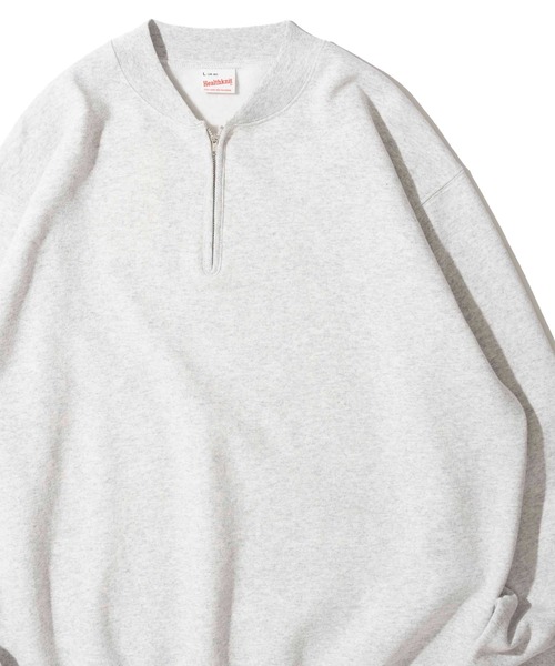 Healthknit(ヘルスニット)の「【Healthknit】Classic Sweat Half Zip Crewneck L/S / ハーフジップスウェット(スウェット・メンズ・チャコールグレー/グレー/オフホワイト/サックスブルー・MEDIUM/LARGE/X-LARGE)」の1枚目の写真