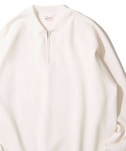 Healthknit(ヘルスニット)の「【Healthknit】Classic Sweat Half Zip Crewneck L/S / ハーフジップスウェット(スウェット・メンズ・チャコールグレー/グレー/オフホワイト/サックスブルー・MEDIUM/LARGE/X-LARGE)」の2枚目の写真