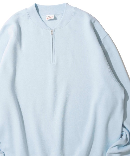 Healthknit(ヘルスニット)の「【Healthknit】Classic Sweat Half Zip Crewneck L/S / ハーフジップスウェット(スウェット・メンズ・チャコールグレー/グレー/オフホワイト/サックスブルー・MEDIUM/LARGE/X-LARGE)」の4枚目の写真
