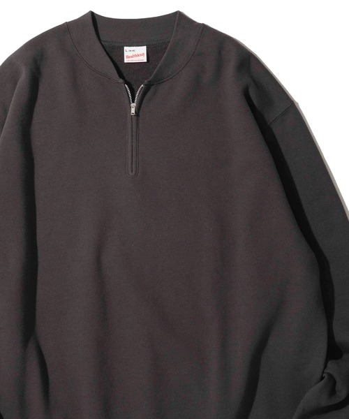 Healthknit(ヘルスニット)の「【Healthknit】Classic Sweat Half Zip Crewneck L/S / ハーフジップスウェット(スウェット・メンズ・チャコールグレー/グレー/オフホワイト/サックスブルー・MEDIUM/LARGE/X-LARGE)」の3枚目の写真