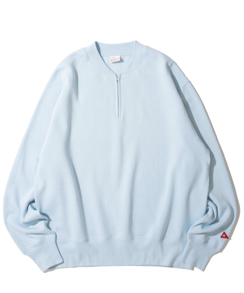 Healthknit(ヘルスニット)の「【Healthknit】Classic Sweat Half Zip Crewneck L/S / ハーフジップスウェット(スウェット・メンズ・チャコールグレー/グレー/オフホワイト/サックスブルー・MEDIUM/LARGE/X-LARGE)」の11枚目の写真