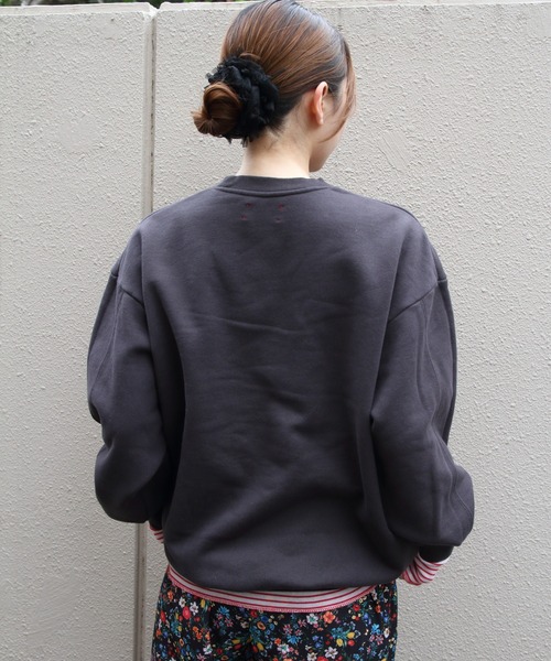 MEYAME(メヤメ)の「MEYAME/メヤメ スイッチングパターンスウェット SWITCHING PATTERN SWEAT(BRUSHED LINING) MEY-2505(スウェット・レディース・レッド/チャコールグレー・FREE)」の9枚目の写真