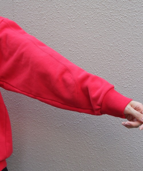 MEYAME(メヤメ)の「MEYAME/メヤメ スイッチングパターンスウェット SWITCHING PATTERN SWEAT(BRUSHED LINING) MEY-2505(スウェット・レディース・レッド/チャコールグレー・FREE)」の18枚目の写真