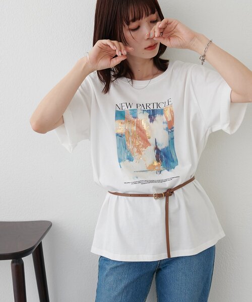 DISCOAT（ディスコート）の「【Noka】アートTシャツ（Tシャツ/カットソー・レディース・チャコールグレー/オフホワイト・FREE）」の8枚目の写真