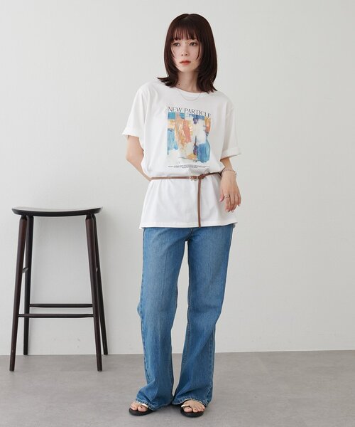 DISCOAT（ディスコート）の「【Noka】アートTシャツ（Tシャツ/カットソー・レディース・チャコールグレー/オフホワイト・FREE）」の10枚目の写真
