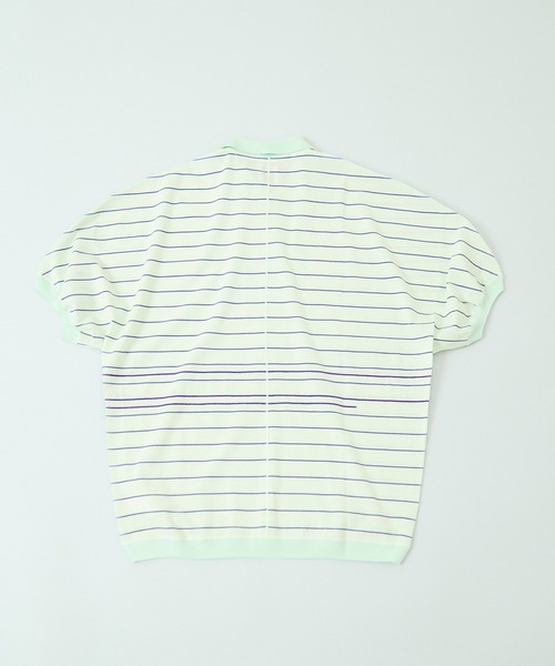 GOOD PEOPLE GOOD STITCHING GOOD PRODUCT（グッドピープルグッドスティッチンググッドプロダクト）の「GOOD PEOPLE GOOD STITCHING GOOD PRODUCT Dual Stripe Knit Half Sleeve Polo（ポロシャツ・レディース・ミント・FREE）」の3枚目の写真