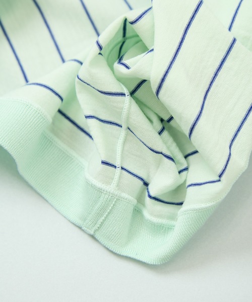 GOOD PEOPLE GOOD STITCHING GOOD PRODUCT（グッドピープルグッドスティッチンググッドプロダクト）の「GOOD PEOPLE GOOD STITCHING GOOD PRODUCT Dual Stripe Knit Half Sleeve Polo（ポロシャツ・レディース・ミント・FREE）」の5枚目の写真