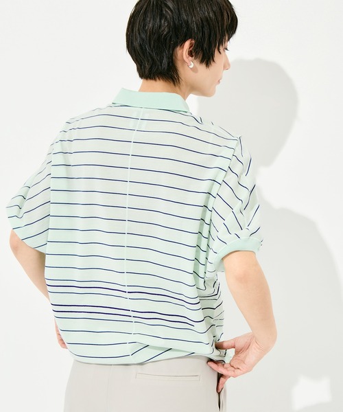 GOOD PEOPLE GOOD STITCHING GOOD PRODUCT（グッドピープルグッドスティッチンググッドプロダクト）の「GOOD PEOPLE GOOD STITCHING GOOD PRODUCT Dual Stripe Knit Half Sleeve Polo（ポロシャツ・レディース・ミント・FREE）」の12枚目の写真