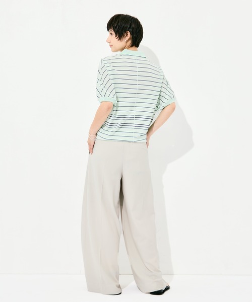 GOOD PEOPLE GOOD STITCHING GOOD PRODUCT（グッドピープルグッドスティッチンググッドプロダクト）の「GOOD PEOPLE GOOD STITCHING GOOD PRODUCT Dual Stripe Knit Half Sleeve Polo（ポロシャツ・レディース・ミント・FREE）」の19枚目の写真