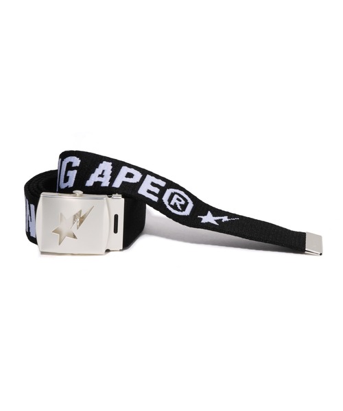 A BATHING APE(アベイシングエイプ)の「LOGO GI BELT(ベルト・メンズ・ホワイト/ブラック・FREE)」の2枚目の写真