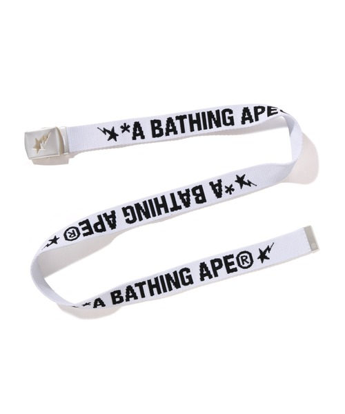 A BATHING APE(アベイシングエイプ)の「LOGO GI BELT(ベルト・メンズ・ホワイト/ブラック・FREE)」の3枚目の写真