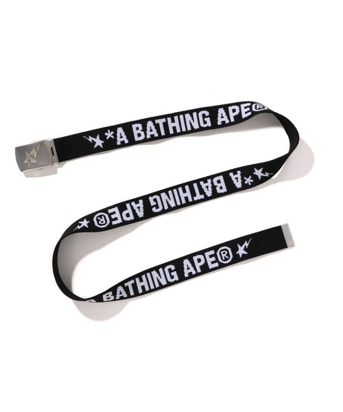 A BATHING APE(アベイシングエイプ)の「LOGO GI BELT(ベルト・メンズ・ホワイト/ブラック・FREE)」の4枚目の写真