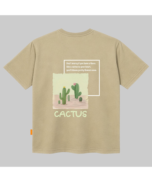 LLAMO(エラモ)の「サハラのサボテン 半袖Tシャツ 男女共用 ビッグサイズ S 4XL(Tシャツ/カットソー・レディース・ピンク/ネイビー/ベージュ/ホワイト・SMALL/X-LARGE/4XL/3XL/LARGE/MEDIUM/2XL)」の3枚目の写真