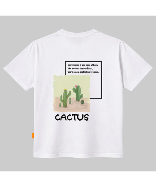 LLAMO(エラモ)の「サハラのサボテン 半袖Tシャツ 男女共用 ビッグサイズ S 4XL(Tシャツ/カットソー・レディース・ピンク/ネイビー/ベージュ/ホワイト・SMALL/X-LARGE/4XL/3XL/LARGE/MEDIUM/2XL)」の2枚目の写真