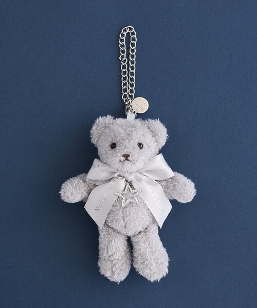 Maison de FLEUR(メゾンドフルール)の「スターリボンFLEUR TEDDYチャーム(キーホルダー・レディース・グレー・FREE)」の2枚目の写真