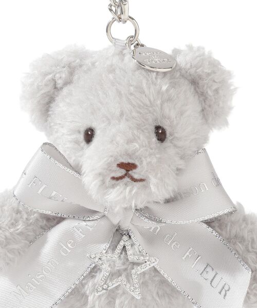 Maison de FLEUR(メゾンドフルール)の「スターリボンFLEUR TEDDYチャーム(キーホルダー・レディース・グレー・FREE)」の7枚目の写真