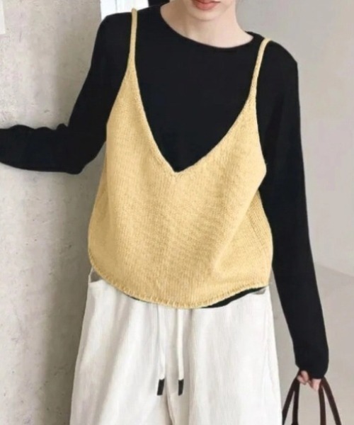 yuue' ( wear )(ユーイ)の「2WAYリボンニットビスチェ/前後着用可(ベスト・レディース・グレー/レッド/イエロー/アイボリー/ブラック・FREE)」の11枚目の写真