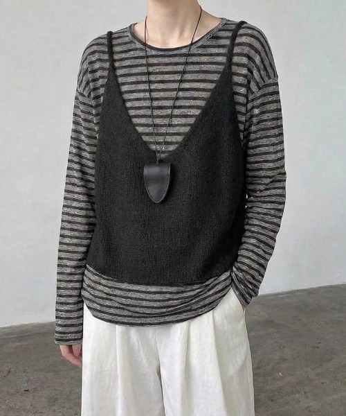 yuue' ( wear )(ユーイ)の「2WAYリボンニットビスチェ/前後着用可(ベスト・レディース・グレー/レッド/イエロー/アイボリー/ブラック・FREE)」の20枚目の写真