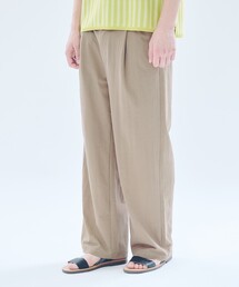 ABAHOUSE | ストレッチリネンブレンド　1プリーツワイドパンツ(その他パンツ)