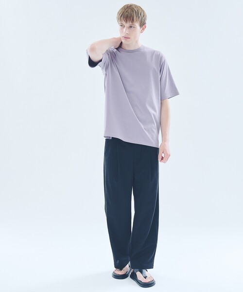 ABAHOUSE（アバハウス）の「ストレッチリネンブレンド　1プリーツワイドパンツ（その他パンツ・メンズ・ライトブラウン/ブラック・48/46）」の6枚目の写真