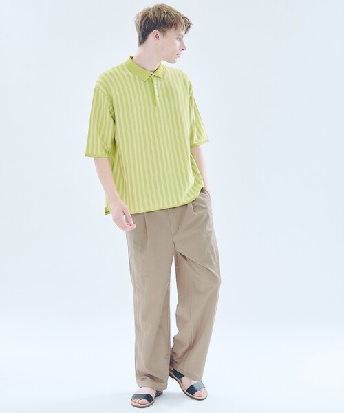 ABAHOUSE(アバハウス)の「ストレッチリネンブレンド 1プリーツワイドパンツ(その他パンツ・メンズ・ライトブラウン/ブラック・48/46)」の8枚目の写真