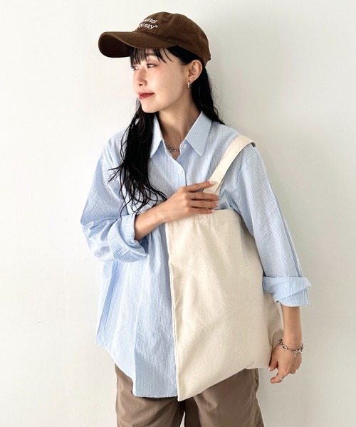 NEWTRAL PRODUCTS(ニュートラルプロダクツ)の「【NEWTRAL(ニュートラル)】/無地トート PC収納可 コットン100% エコバッグ/101 Basic Tote Bag Lサイズ(トートバッグ・レディース・ナチュラル/ブラック・L)」の17枚目の写真
