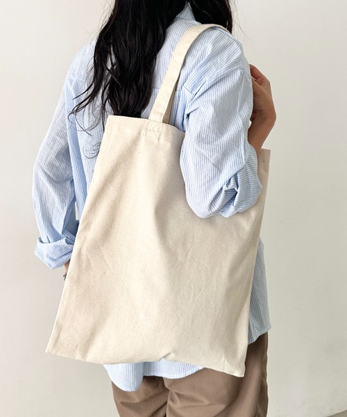 NEWTRAL PRODUCTS(ニュートラルプロダクツ)の「【NEWTRAL(ニュートラル)】/無地トート PC収納可 コットン100% エコバッグ/101 Basic Tote Bag Lサイズ(トートバッグ・レディース・ナチュラル/ブラック・L)」の14枚目の写真