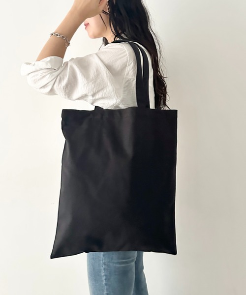 NEWTRAL PRODUCTS(ニュートラルプロダクツ)の「【NEWTRAL(ニュートラル)】/無地トート PC収納可 コットン100% エコバッグ/101 Basic Tote Bag Lサイズ(トートバッグ・レディース・ナチュラル/ブラック・L)」の6枚目の写真