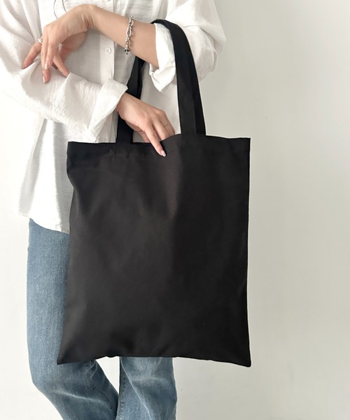 NEWTRAL PRODUCTS(ニュートラルプロダクツ)の「【NEWTRAL(ニュートラル)】/無地トート PC収納可 コットン100% エコバッグ/101 Basic Tote Bag Lサイズ(トートバッグ・レディース・ナチュラル/ブラック・L)」の5枚目の写真