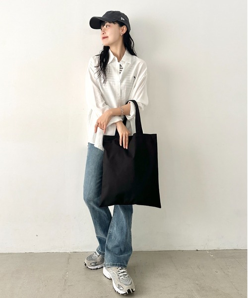 NEWTRAL PRODUCTS(ニュートラルプロダクツ)の「【NEWTRAL(ニュートラル)】/無地トート PC収納可 コットン100% エコバッグ/101 Basic Tote Bag Lサイズ(トートバッグ・レディース・ナチュラル/ブラック・L)」の10枚目の写真