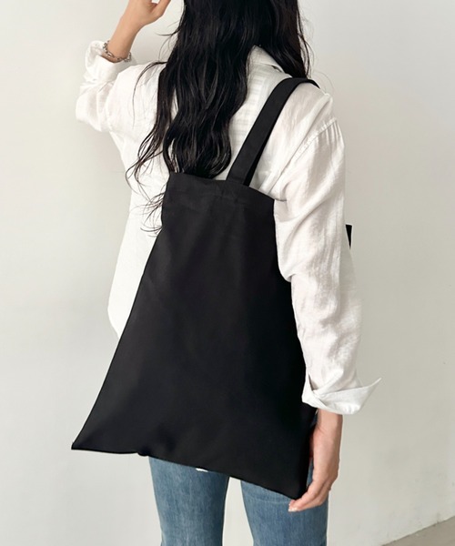 NEWTRAL PRODUCTS(ニュートラルプロダクツ)の「【NEWTRAL(ニュートラル)】/無地トート PC収納可 コットン100% エコバッグ/101 Basic Tote Bag Lサイズ(トートバッグ・レディース・ナチュラル/ブラック・L)」の7枚目の写真