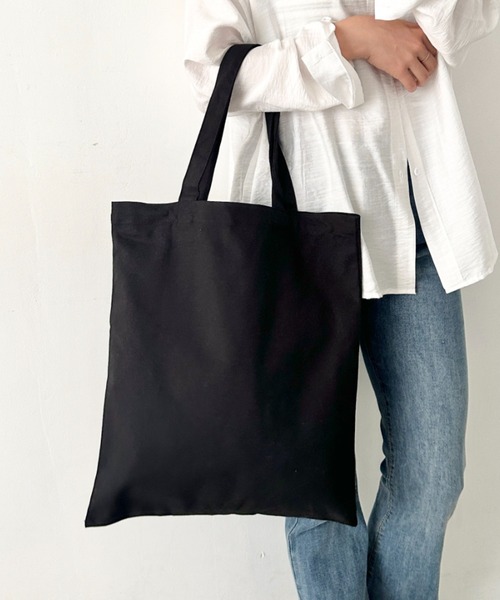 NEWTRAL PRODUCTS(ニュートラルプロダクツ)の「【NEWTRAL(ニュートラル)】/無地トート PC収納可 コットン100% エコバッグ/101 Basic Tote Bag Lサイズ(トートバッグ・レディース・ナチュラル/ブラック・L)」の4枚目の写真