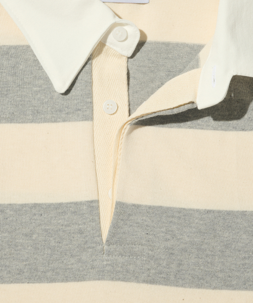 TAILOR STUDIO（テーラースタジオ）の「オックスフォードストライプポロスウェット半袖Tシャツ（グレー）（ポロシャツ・レディース・その他・FREE）」の9枚目の写真