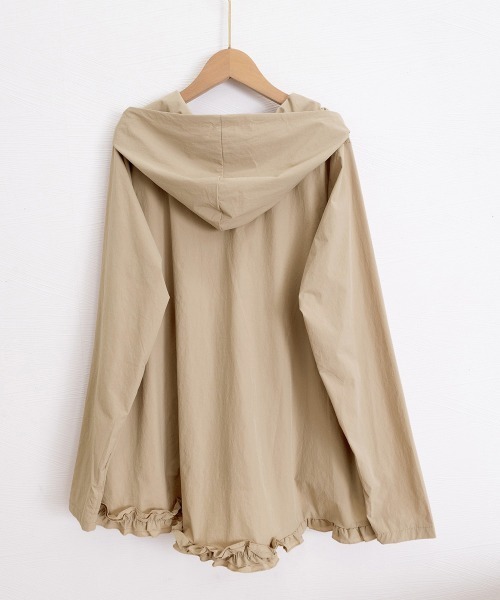 Miniministore(ミニミニストア)の「シアパーカー長袖フリルラッシュガード夏服(カーディガン/ボレロ・レディース・ホワイト/ブラック/ベージュ/ライトグリーン/ラベンダー/スモークピンク・FREE)」の9枚目の写真