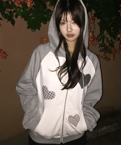 Divided Heart Patch худи на молнии серый