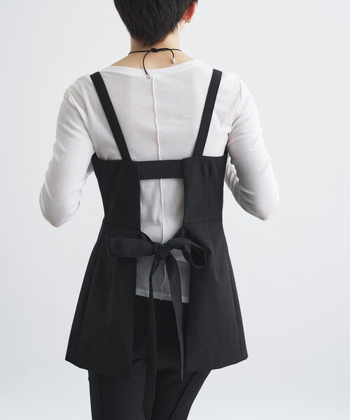 CODE A(コードエー)の「corset stripe camisole(キャミソール・レディース・ブラック系2・00)」の4枚目の写真