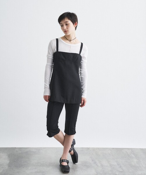 CODE A(コードエー)の「corset stripe camisole(キャミソール・レディース・ブラック系2・00)」の5枚目の写真