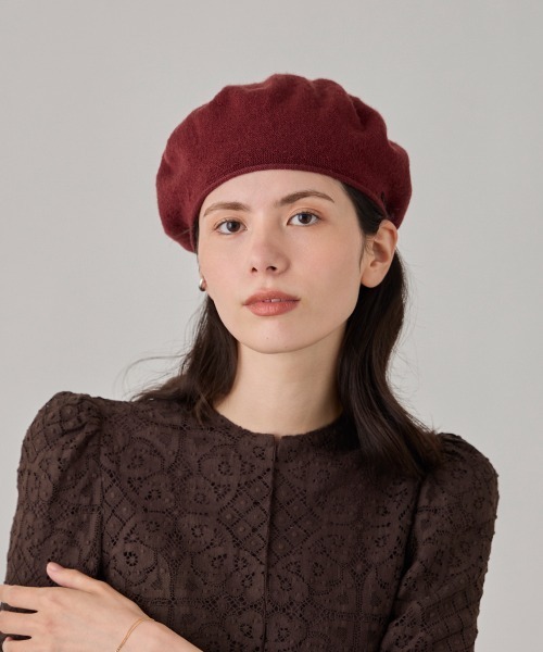 arth(アース)の「arth Washable Wo Knit Beret / アース(ハンチング/ベレー帽・レディース・ブラック/ライトベージュ/ワイン・FREE)」の3枚目の写真