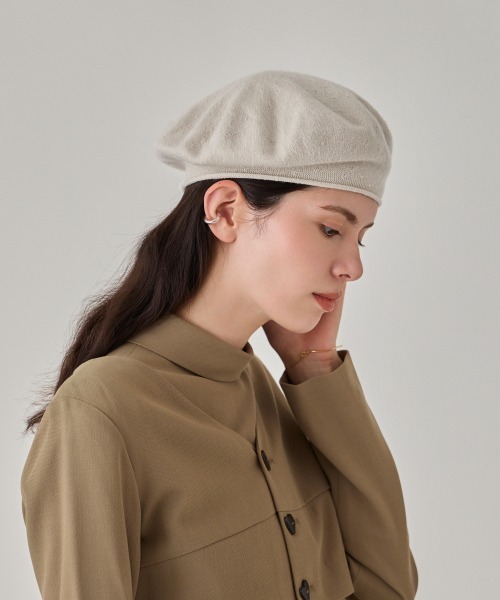 arth(アース)の「arth Washable Wo Knit Beret / アース(ハンチング/ベレー帽・レディース・ブラック/ライトベージュ/ワイン・FREE)」の11枚目の写真