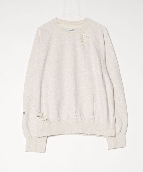 my beautiful landlet（マイビューティフルランドレット）の「【my beautiful landlet】 DAMAGE SWEATSHIRT（スウェット・メンズ・ブラウン/ブラック/オートミール/イエロー・0/1）」の3枚目の写真