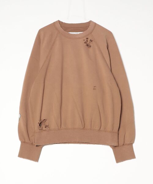 my beautiful landlet（マイビューティフルランドレット）の「【my beautiful landlet】 DAMAGE SWEATSHIRT（スウェット・メンズ・ブラウン/ブラック/オートミール/イエロー・0/1）」の2枚目の写真
